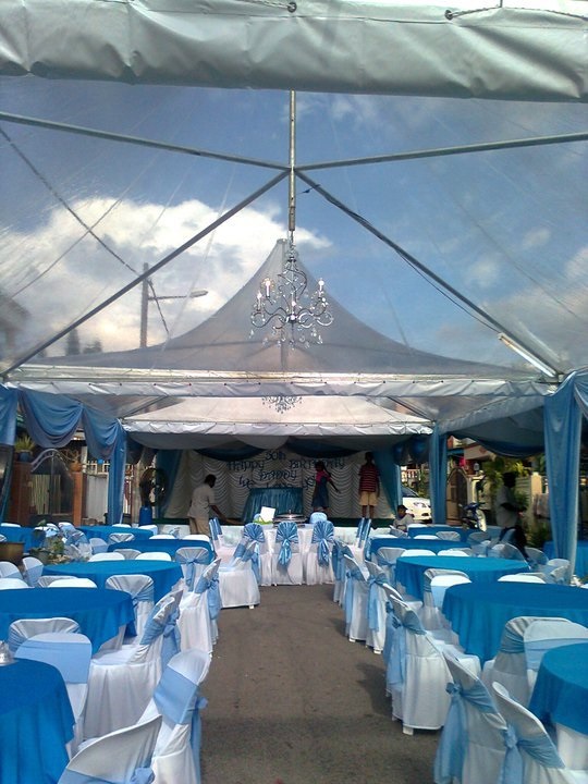 tent, canopy seats cover blue theme