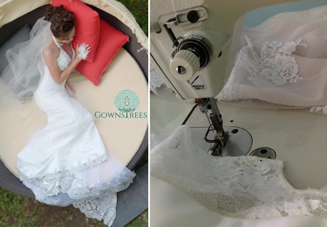 sewing wedding dress