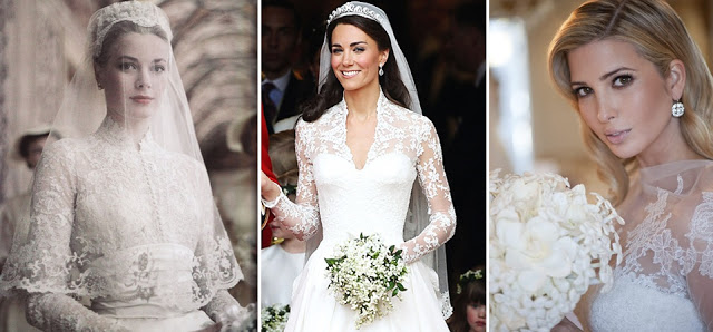 sheer covered with sleeve wedding gown