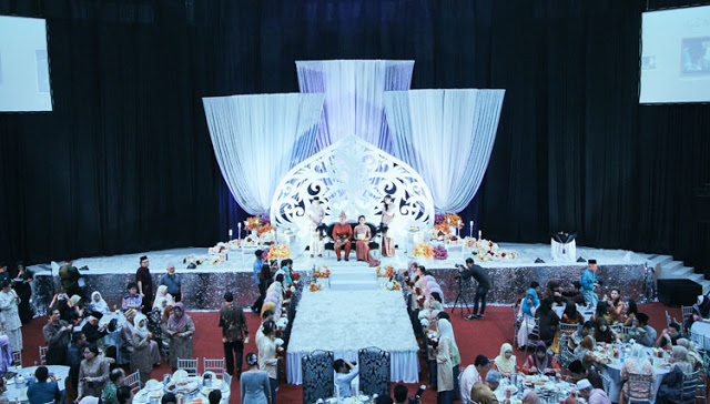 white drape backdrop